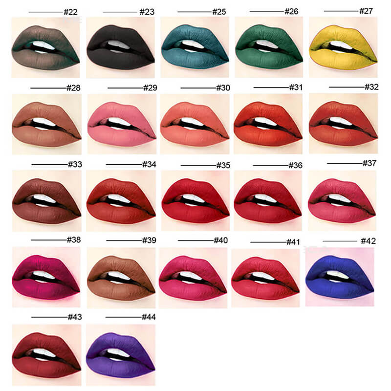 43 color matte liquid lipstick waterproof high pigmented (Color 22-44)