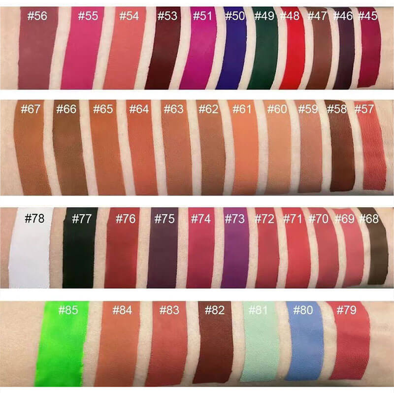 85 color matte liquid lipstick long lasting waterproof private label (Color 61-85)