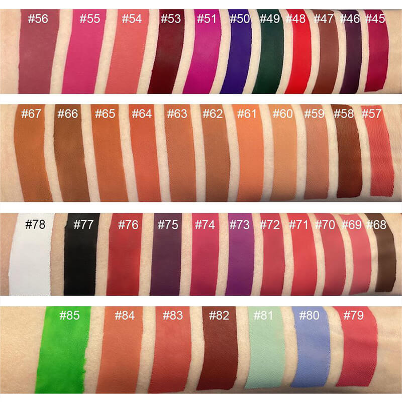 Tubo de degradado mate de lápiz labial líquido de 49 colores