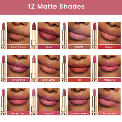 12 color matte lipstick velvet non-stick waterproof long lasting