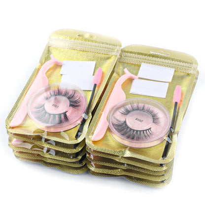 Self-adhesive false eyelashes reusable eyelash set glue-free thick