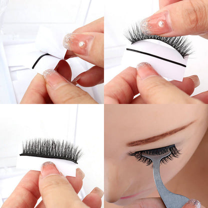 Self-adhesive false eyelashes reusable eyelash set glue-free thick