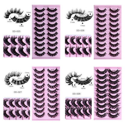 10 pairs false eyelashes mink eyelash fake lash large volume graft-free