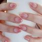 Nail art pink gradient manicure glitter short wear nail 24pcs