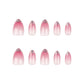 Nail art pink gradient manicure glitter short wear nail 24pcs