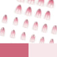 Nail art pink gradient manicure glitter short wear nail 24pcs