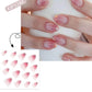 Nail art pink gradient manicure glitter short wear nail 24pcs