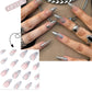 French 3D nail patch silver press on nails removable nail sheet 24pcs