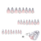 French 3D nail patch silver press on nails removable nail sheet 24pcs