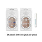 3D wear nail patch nude manicure almond shaped press on nail 24pcs