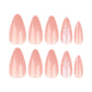 3D wear nail patch nude manicure almond shaped press on nail 24pcs