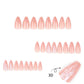 3D wear nail patch nude manicure almond shaped press on nail 24pcs