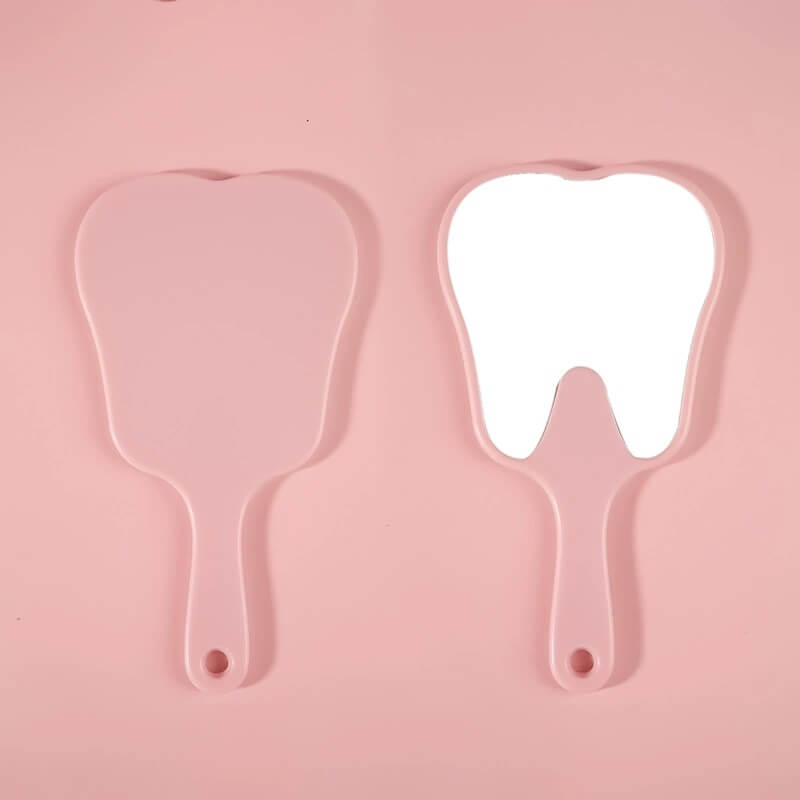 6 color makeup mirror cute teeth handle mirror advertising dental handheld