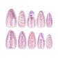 Handmade nail patch 3D manicure fake nails flower pearls 24pcs