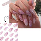 Handmade nail patch 3D manicure fake nails flower pearls 24pcs