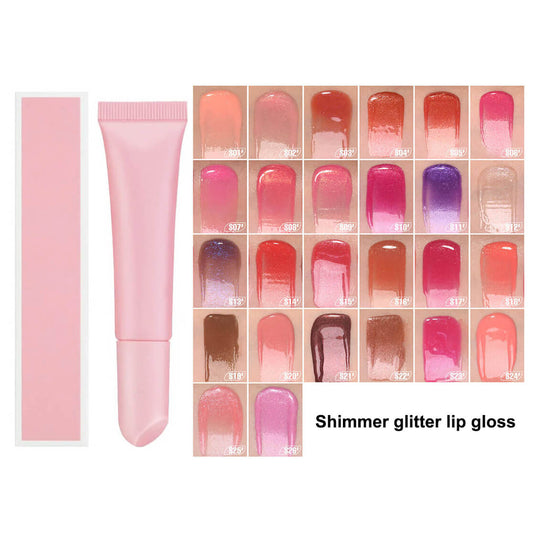 26 color lip gloss shimmer glitter lip glaze moisturizing print your logo