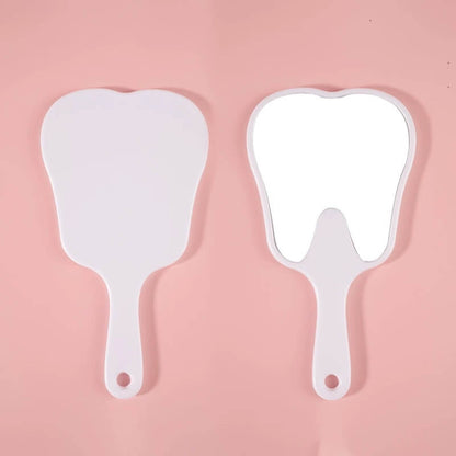 6 color makeup mirror cute teeth handle mirror advertising dental handheld