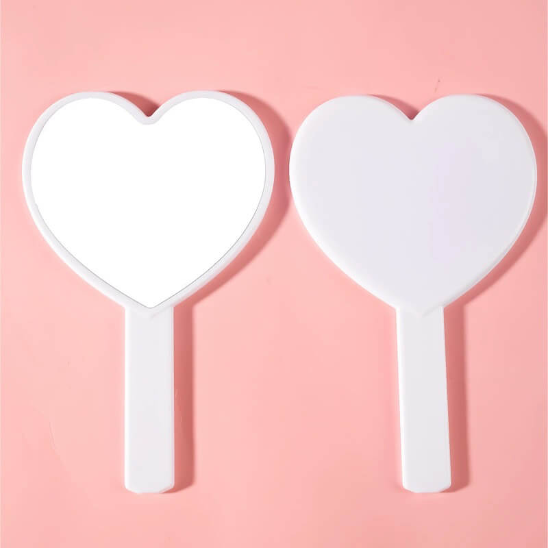 4 color heart-shaped makeup mirror love handheld portable handle mirror