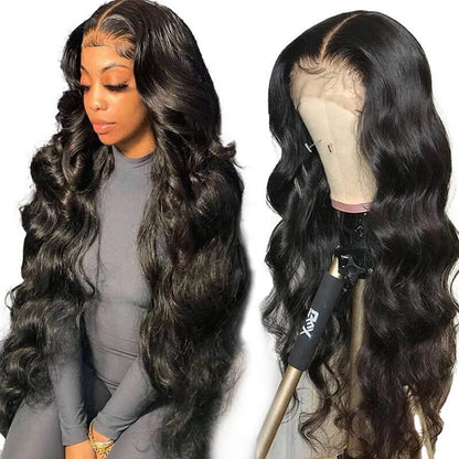 Human hair women long wave wigs beauty full lace HD hair