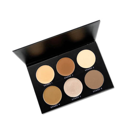 6 color contour palette cream powder high pigmented dark color