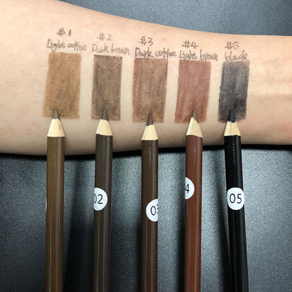 5 color eyebrow pencil wooden with sharpener high pigmented