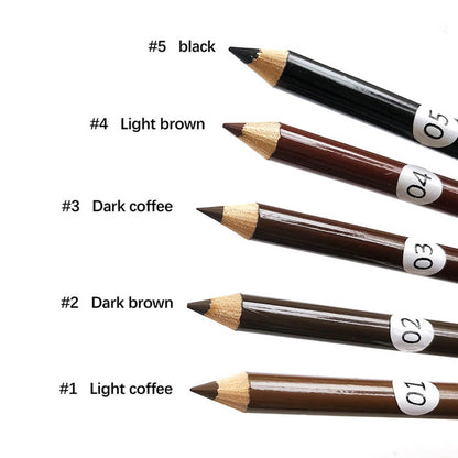 5 color eyebrow pencil wooden with sharpener high pigmented