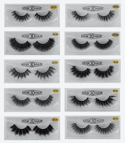 3D false eyelash mink reusable lashes thick soft natural