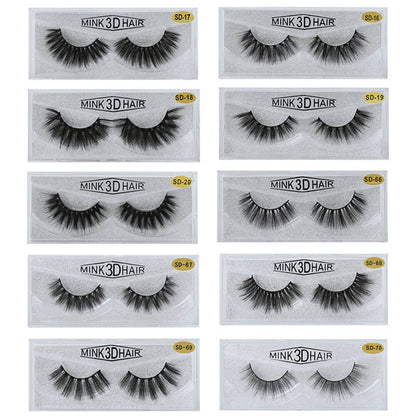 3D false eyelash mink reusable lashes thick soft natural