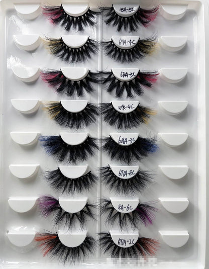 25mm/20mm false eyelash colour mink hair reusable long wear