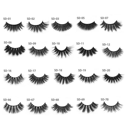 3D false eyelash mink reusable lashes thick soft natural