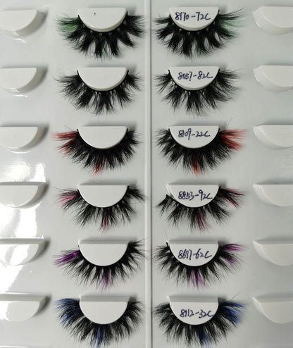 25mm/20mm false eyelash colour mink hair reusable long wear