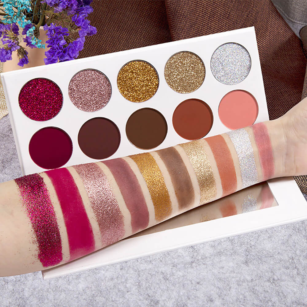 10 color eyeshadow palette matte glitter high pigmented