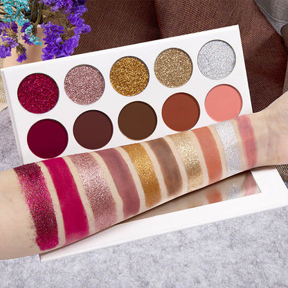 10 color eyeshadow palette matte glitter high pigmented vegan