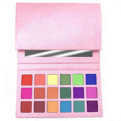 18 color matte eyeshadow palette colorful pigmented pink