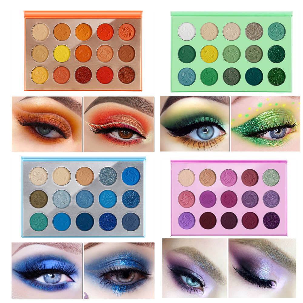 15 color eyeshadow palette waterproof vegan high pigmented