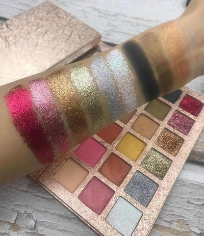 Paleta de sombras de ojos de 18 colores High Pigment Gold