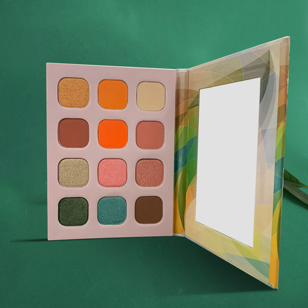 Paleta de sombras de ojos de 12 colores Verde alto pigmento