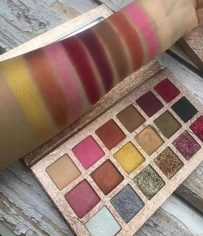 Paleta de sombras de ojos de 18 colores High Pigment Gold