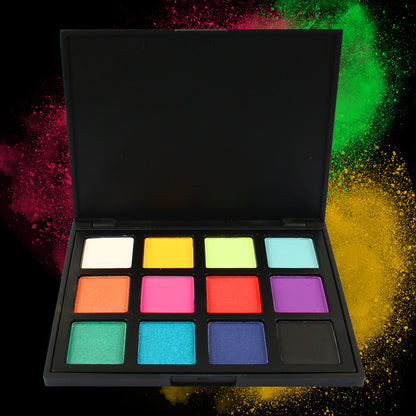 Paleta de sombras de ojos de 12 colores, tonos tierra oscuros