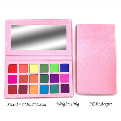 18 color matte eyeshadow palette colorful pigmented pink