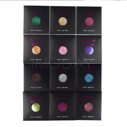 12 color eyeshadow glitter pressed eye shadow powder private label