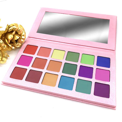 18 color matte eyeshadow palette colorful pigmented pink