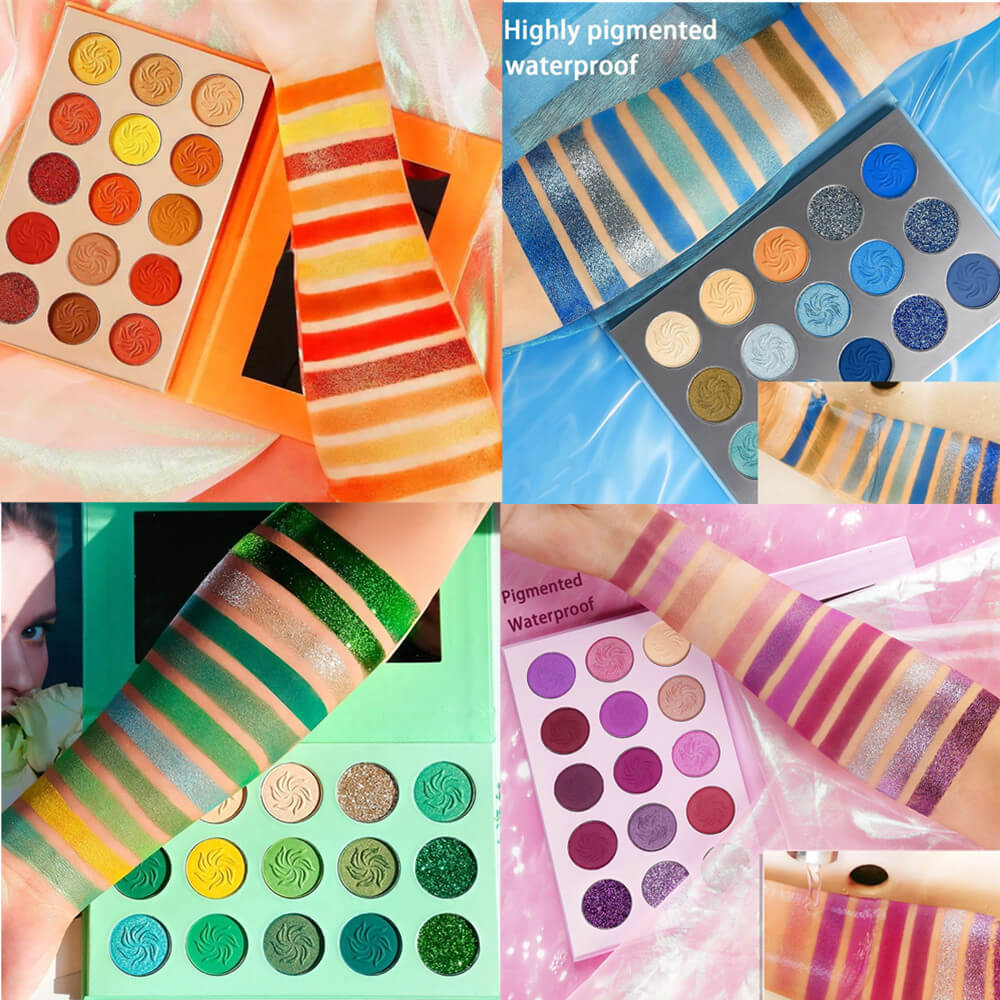 15 color eyeshadow palette waterproof vegan high pigmented