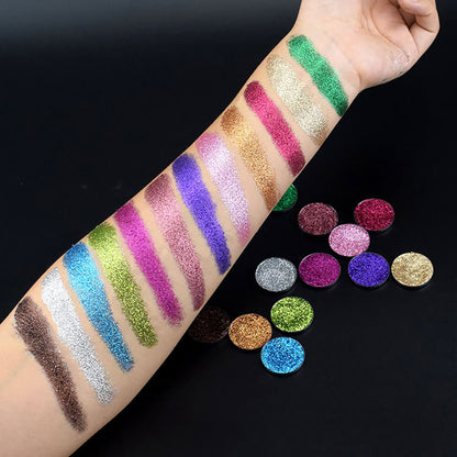 12 color eyeshadow glitter pressed eye shadow powder private label