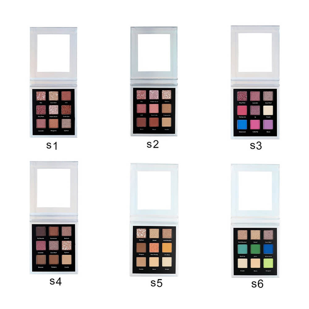 9 color eyeshadow palette high pigmented square eyeshadow