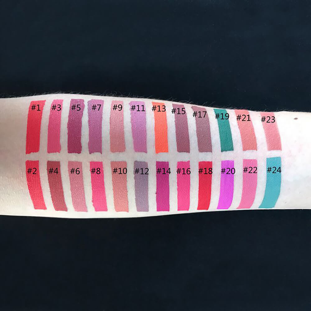 24 color liquid lipstick matte high pigmented gold tube