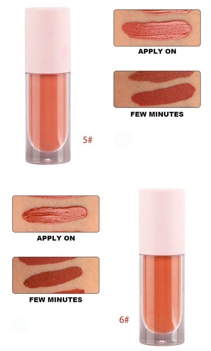 Lápiz labial líquido de 8 colores mate antiadherente nude