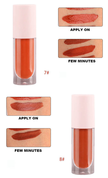 Lápiz labial líquido de 8 colores mate antiadherente nude