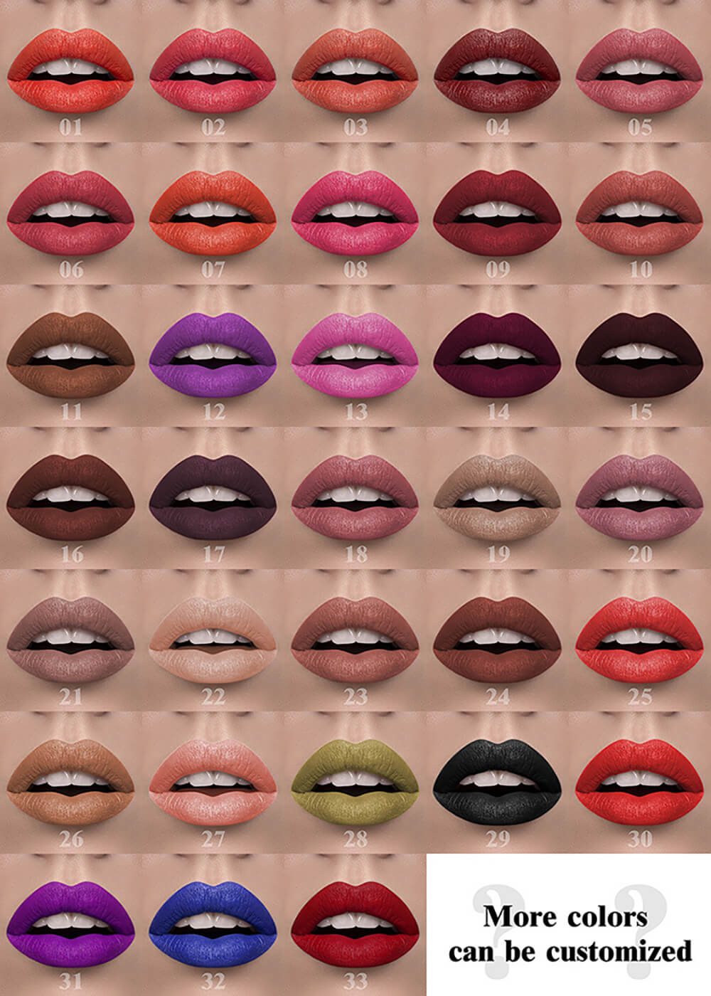 33 color liquid lipstick matte long lasting hot selling