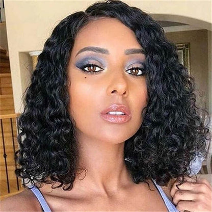 4 color wigs short curly hair daily women fashion